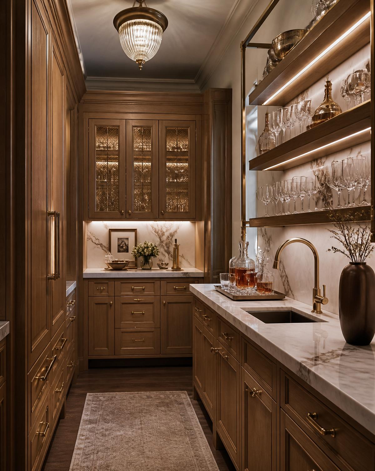 Working butler's pantry with secondary sink
