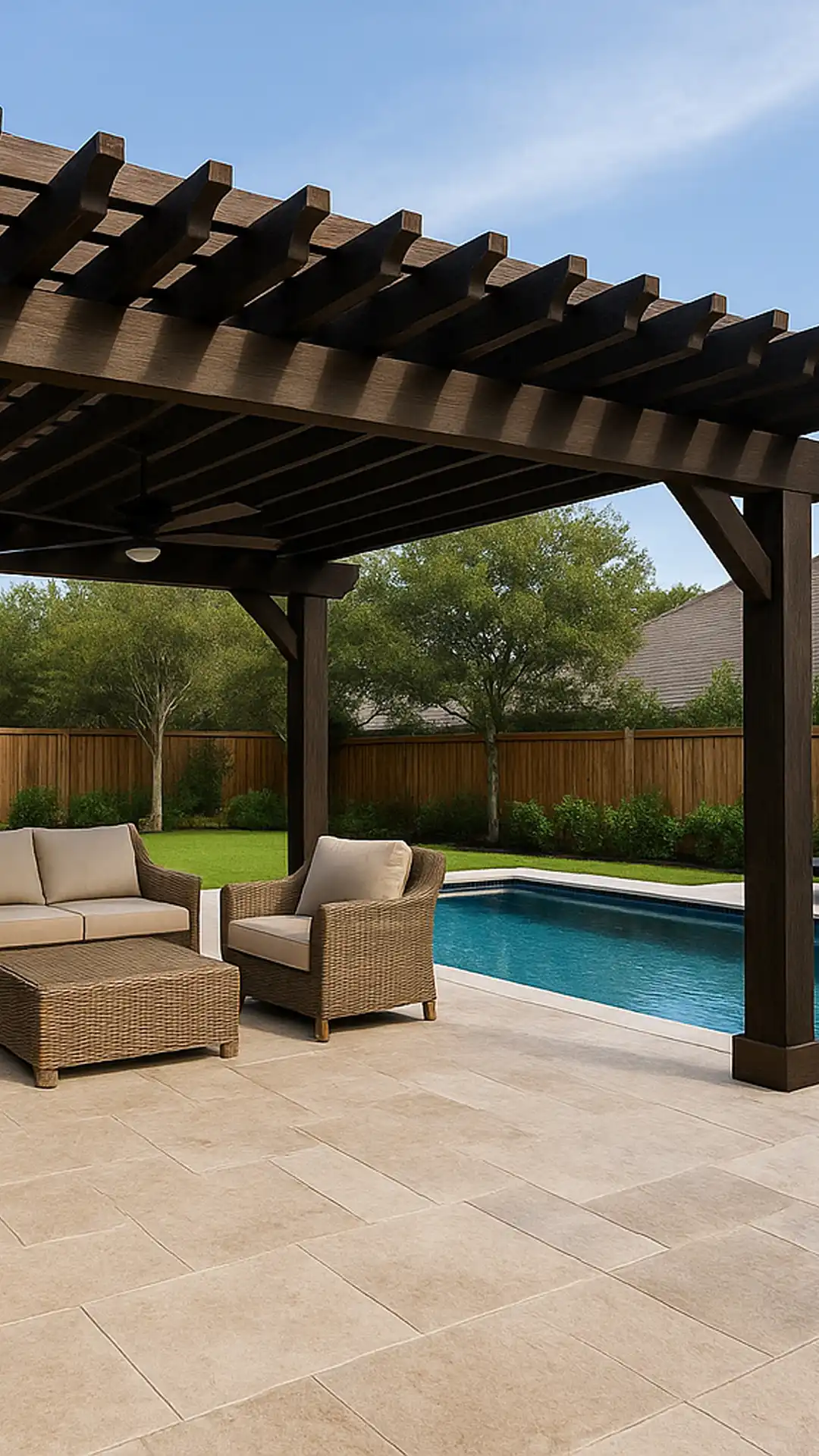 exterior home improvement custom wood pergola project