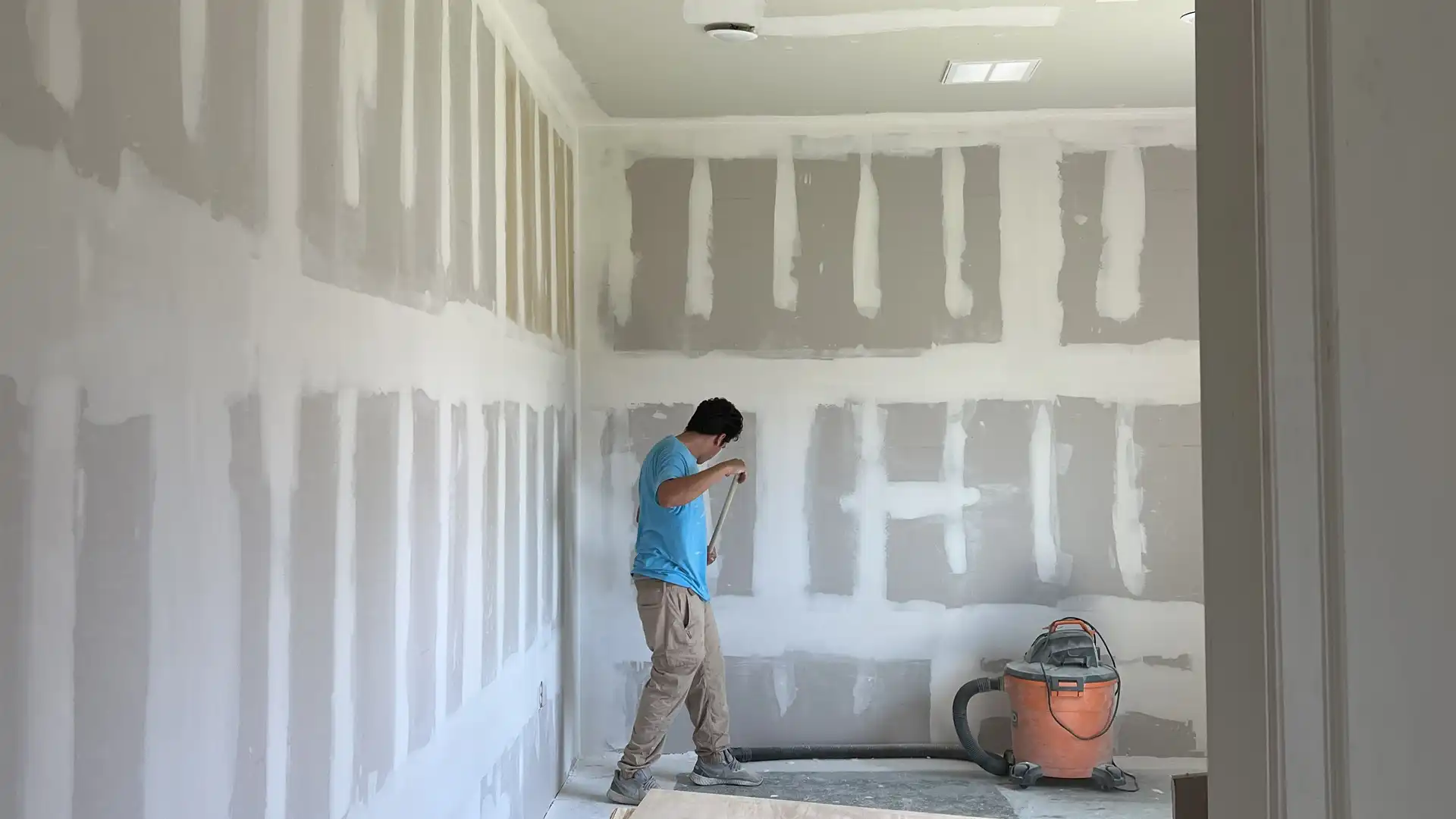 interior home improvement before sheetrock horz